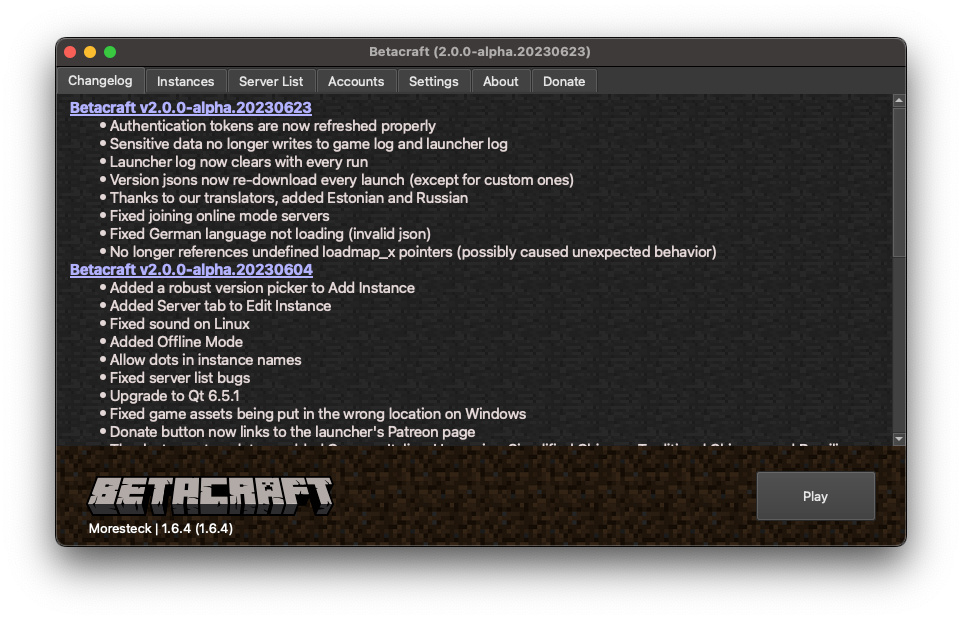 Launcher UI screenshot